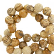 Natural stone beads round 6mm Tan brown